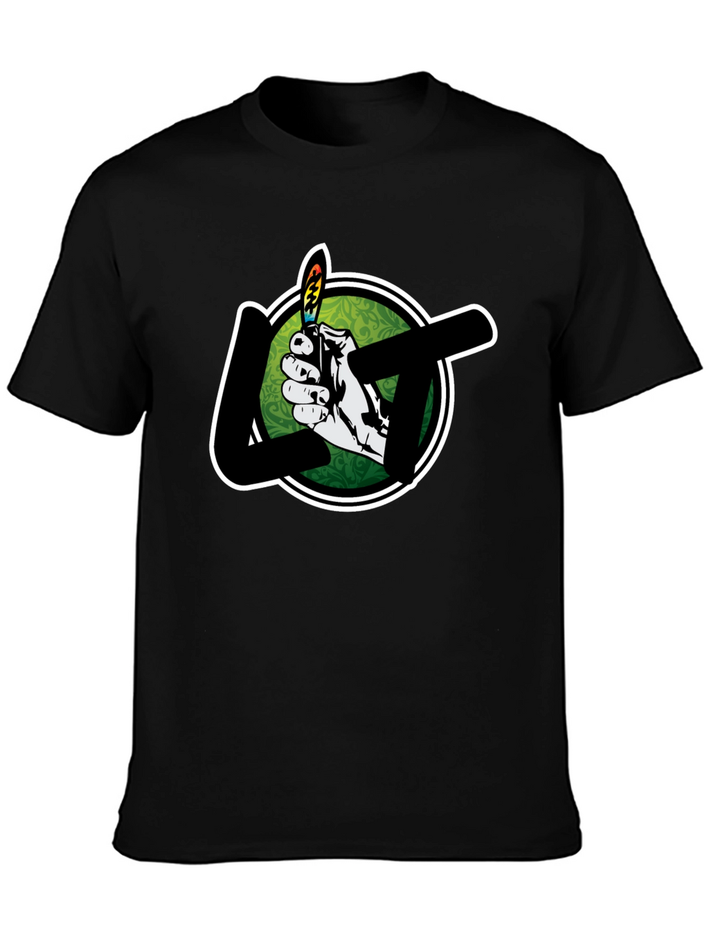 Lighter Graphic Tee - Stylish Black T-Shirt