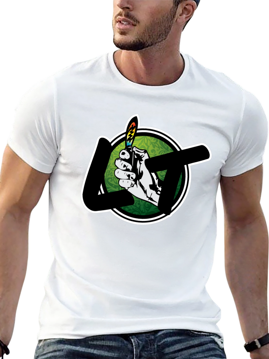 Lighter Graphic Tee - Stylish Black T-Shirt