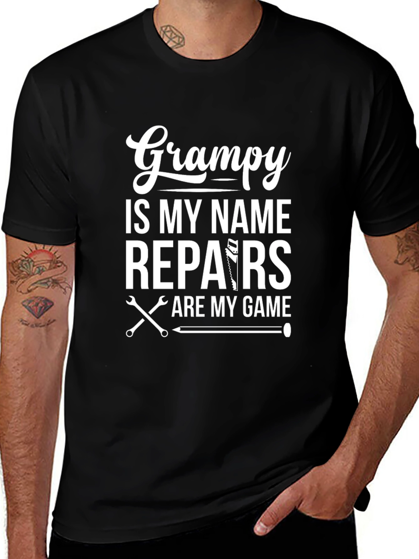 Grampy Repairs T-Shirt - Handyman Gift