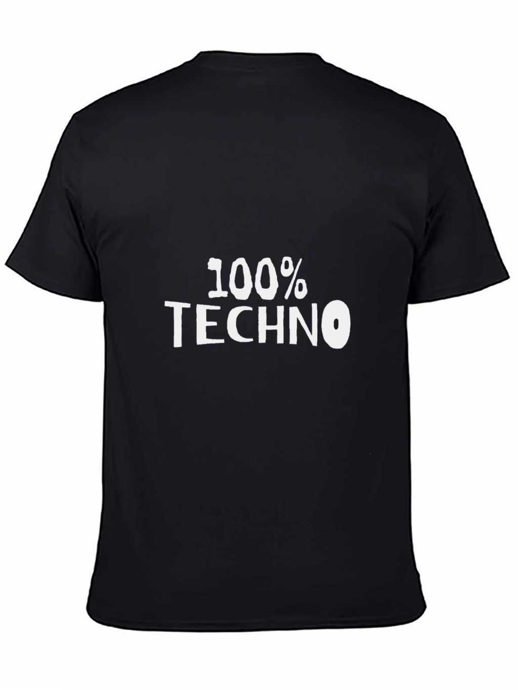 100% Techno Black T-Shirt EDM Music Lover Tee