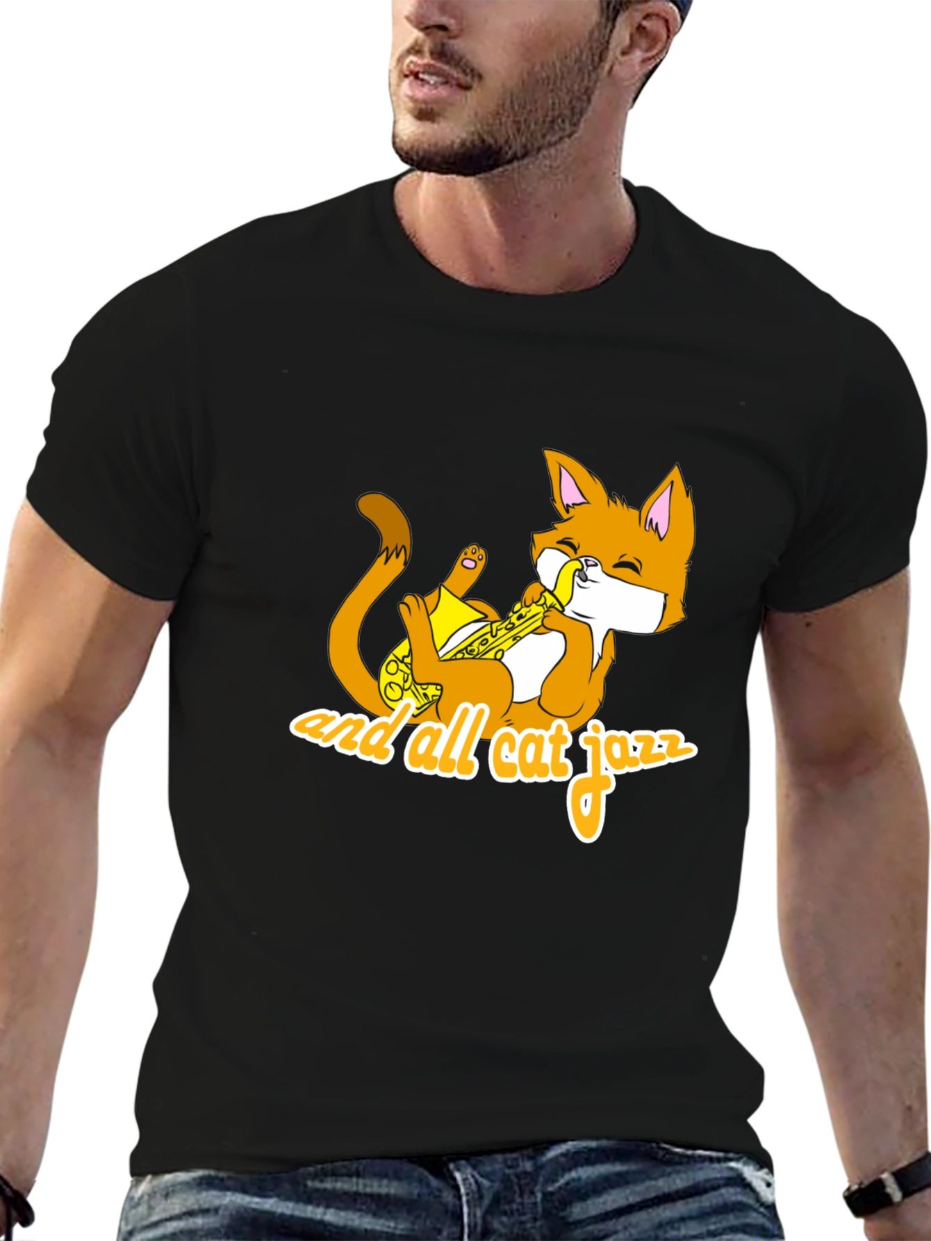 Cool Cat Jazz Black T-Shirt