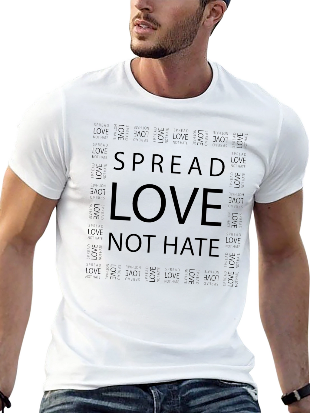 Spread Love Not Hate Graphic T-Shirt