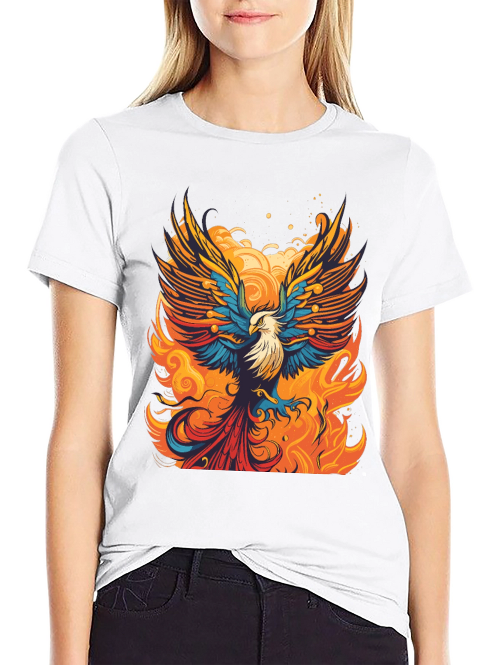 Phoenix Fire Bird Graphic Tee - Bold Artistic Design