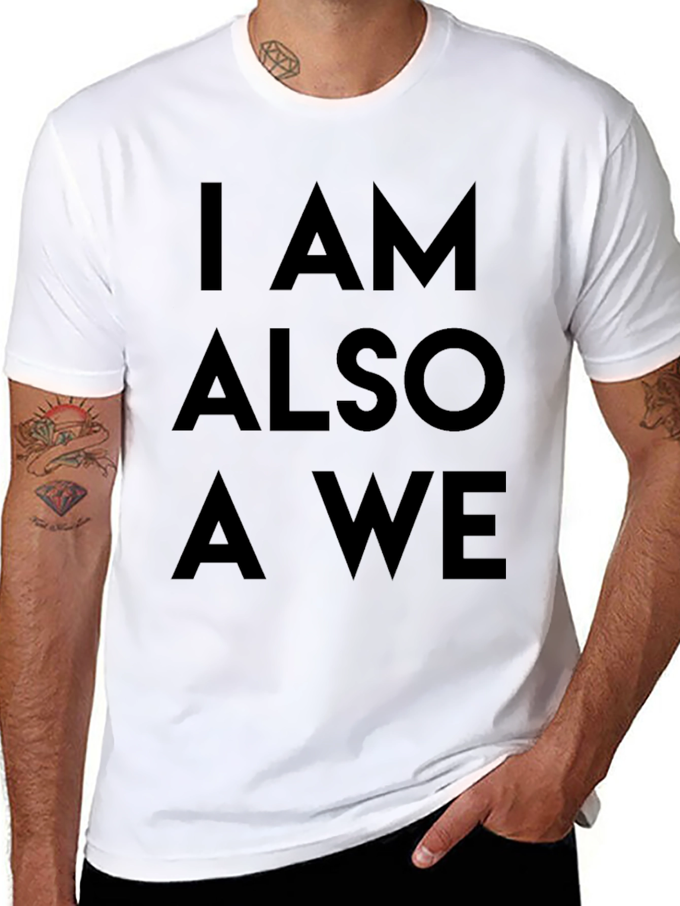 I Am Also A We Mens Black Graphic Tee