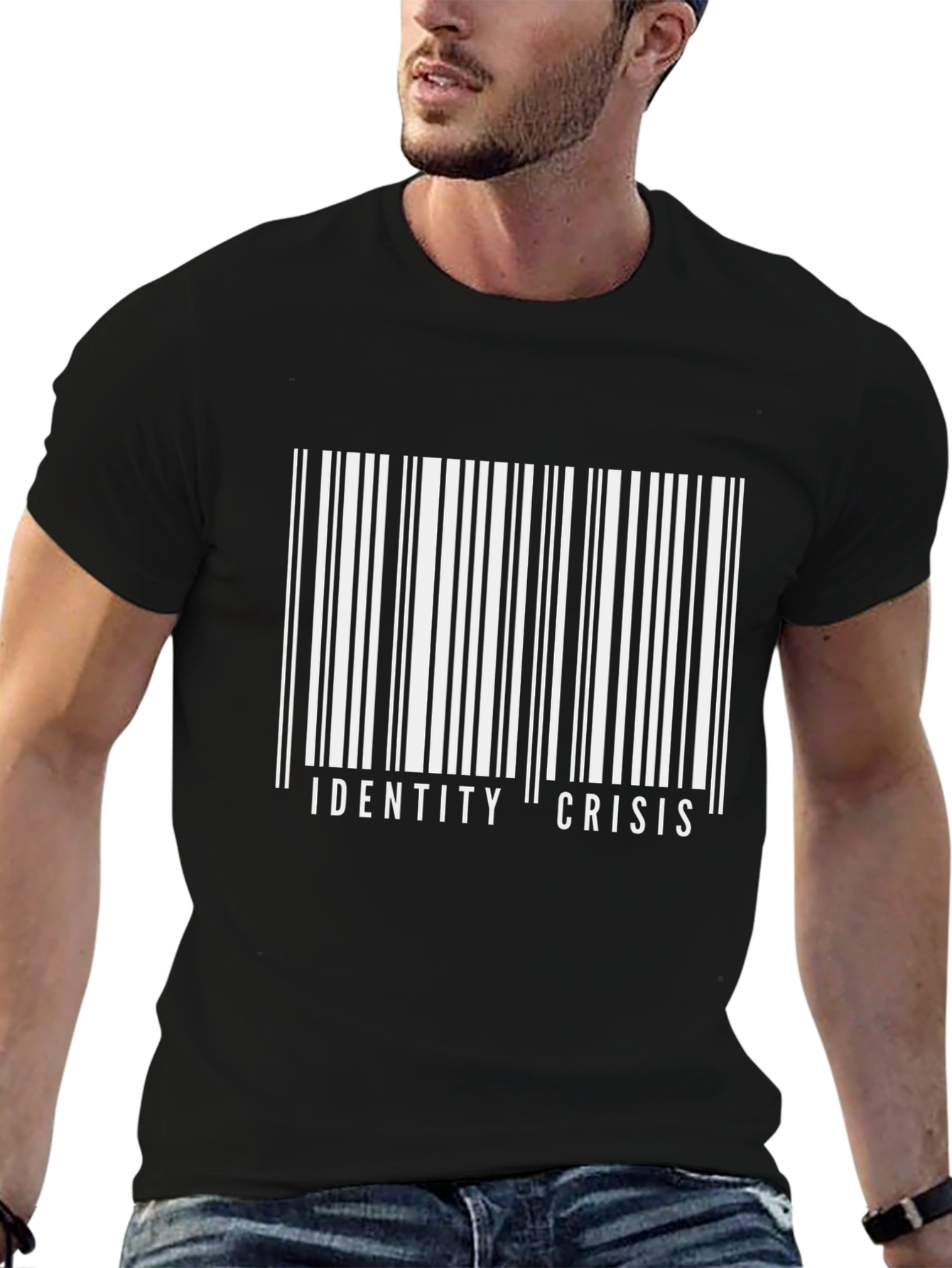 Identity Crisis Barcode T-Shirt - Bold Graphic Tee