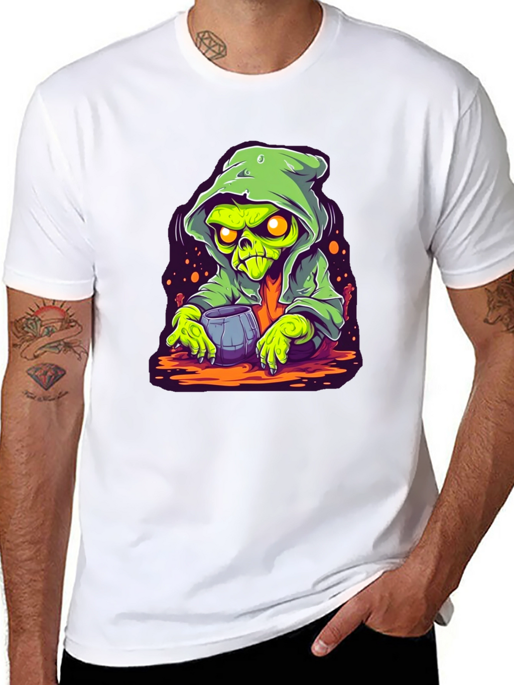 Grim Reaper Cartoon Graphic Black T-Shirt