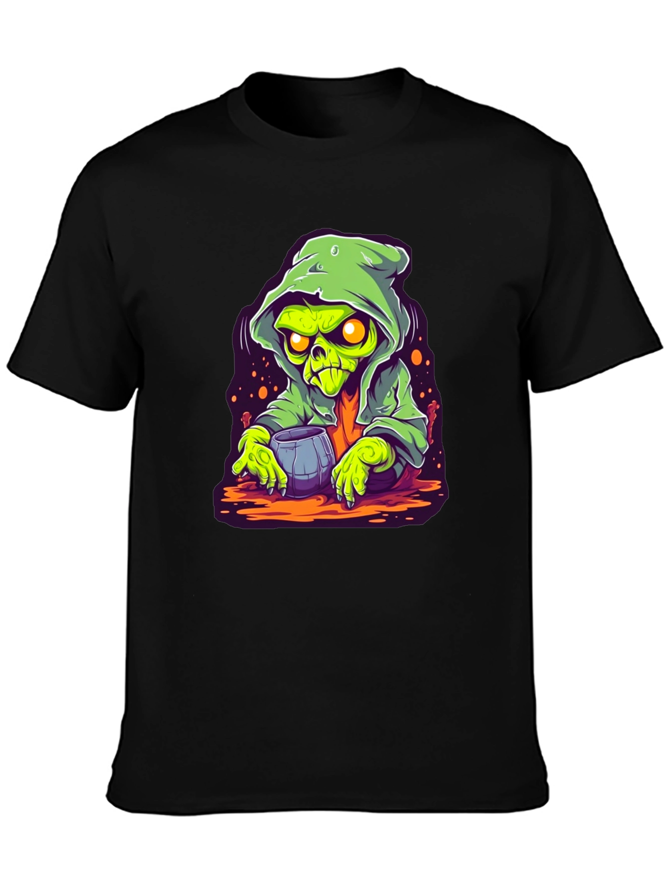 Grim Reaper Cartoon Graphic Black T-Shirt