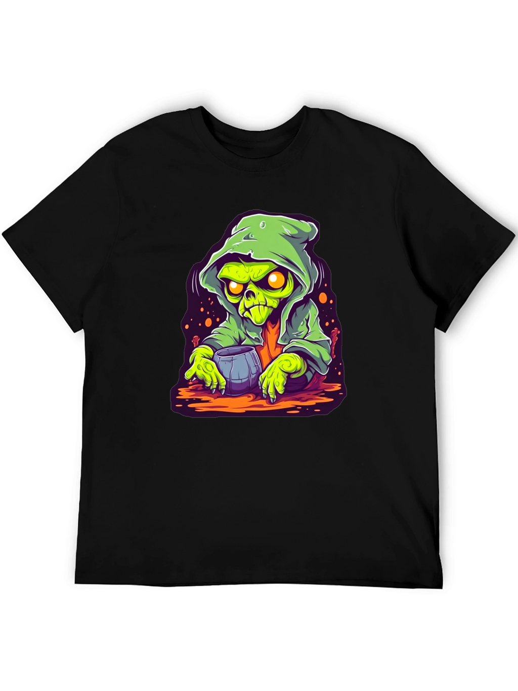 Grim Reaper Cartoon Graphic Black T-Shirt