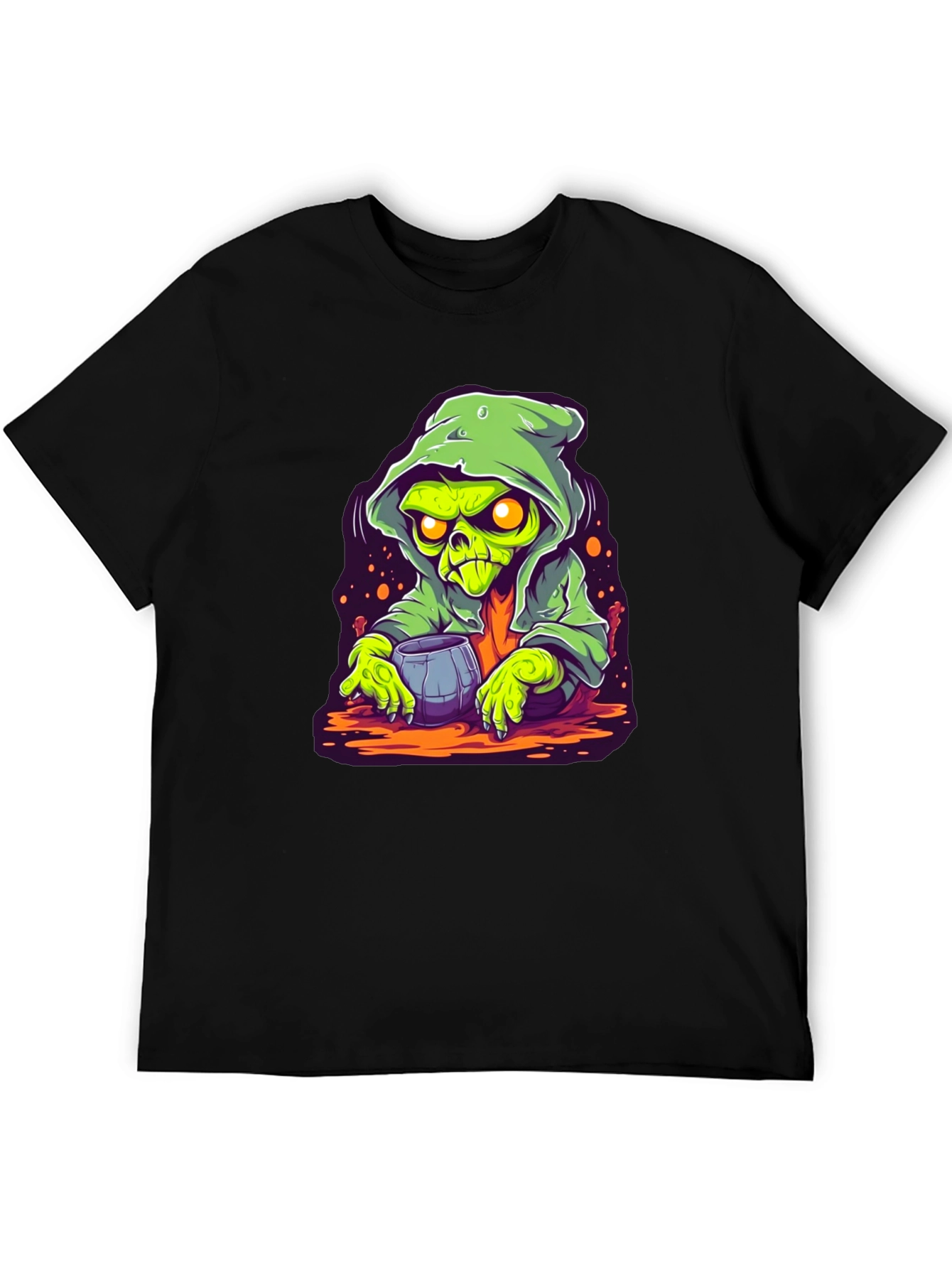 Grim Reaper Cartoon Graphic Black T-Shirt
