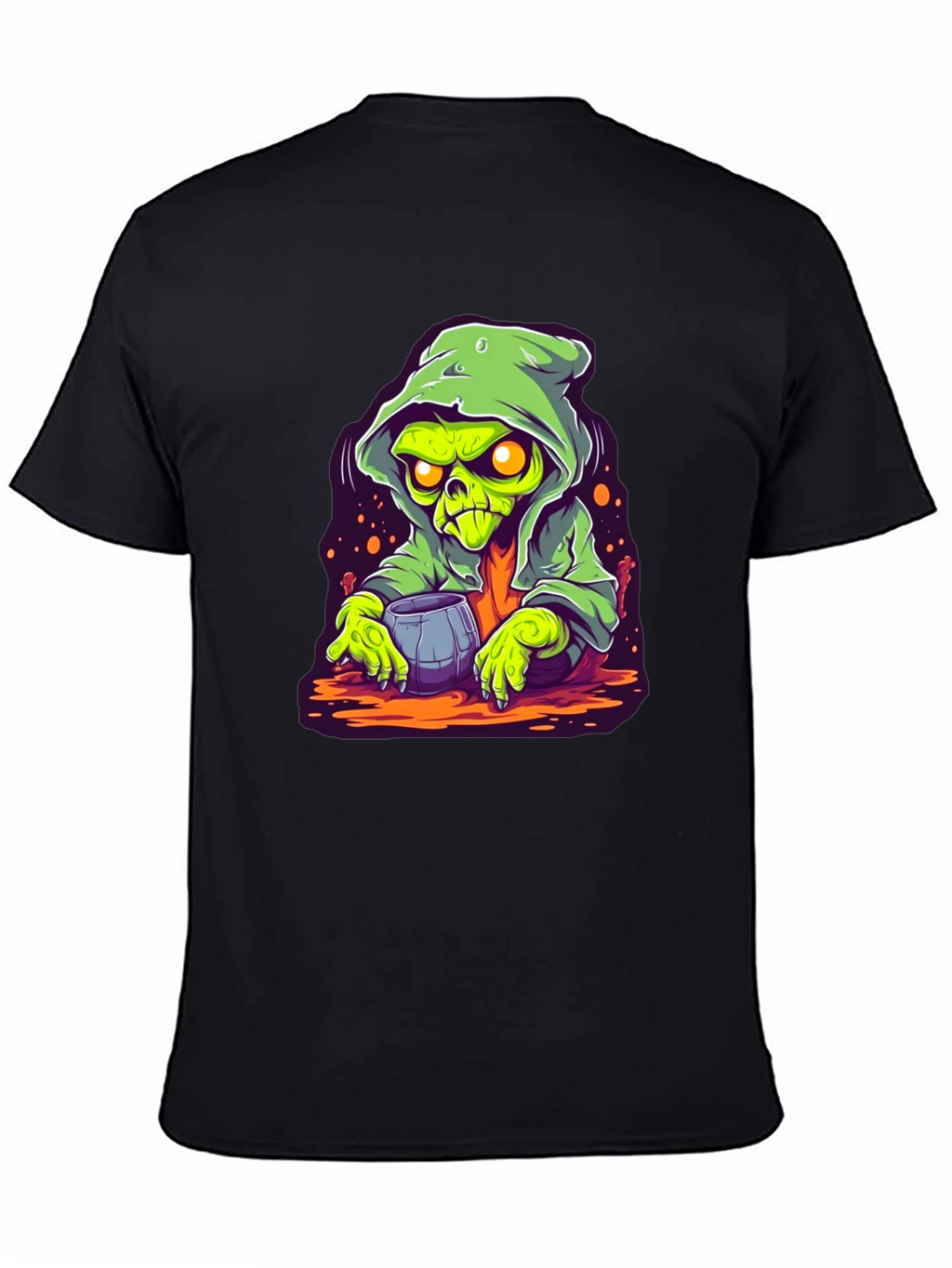 Grim Reaper Cartoon Graphic Black T-Shirt