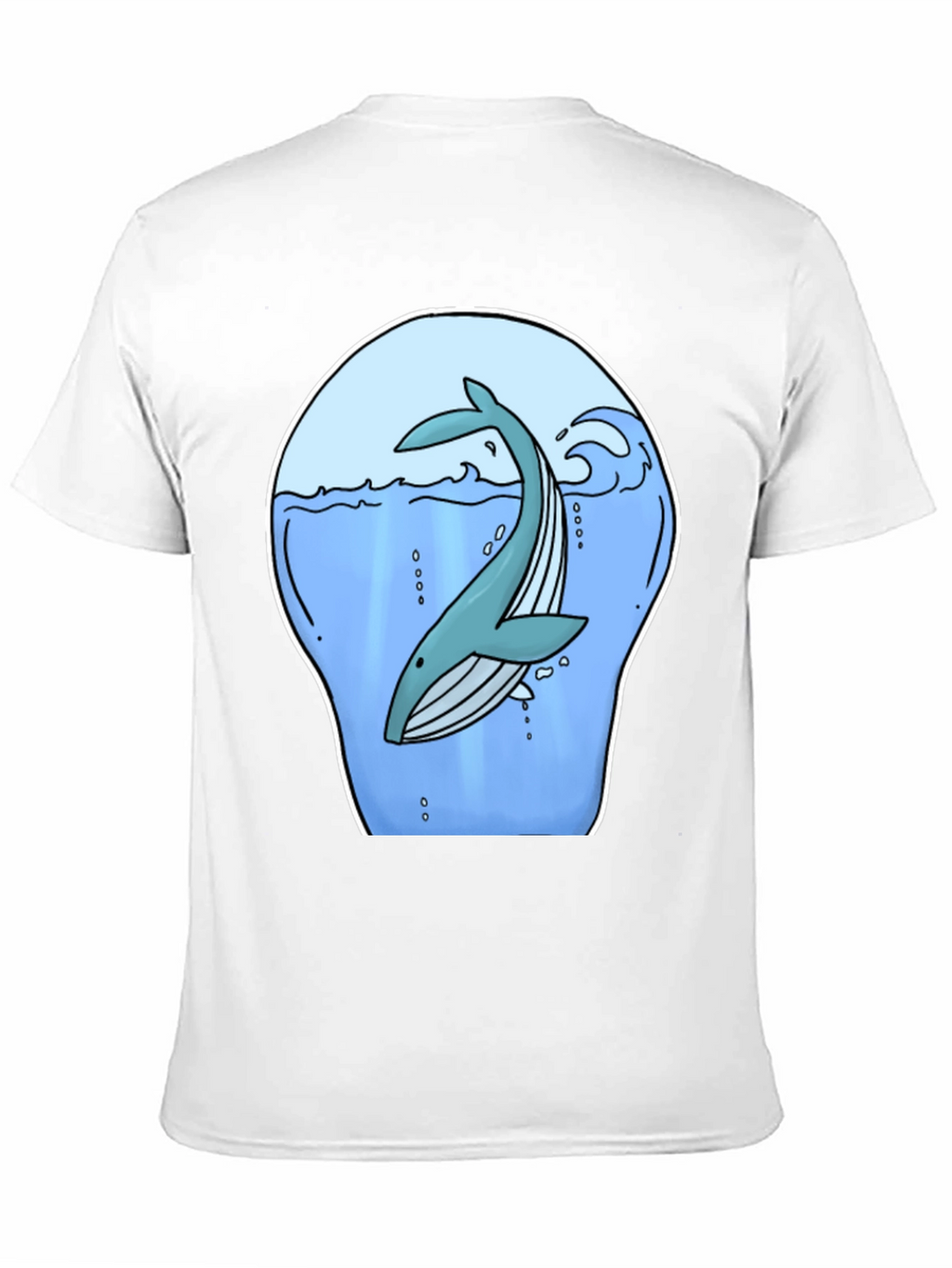 Whale Graphic Print Black T-Shirt