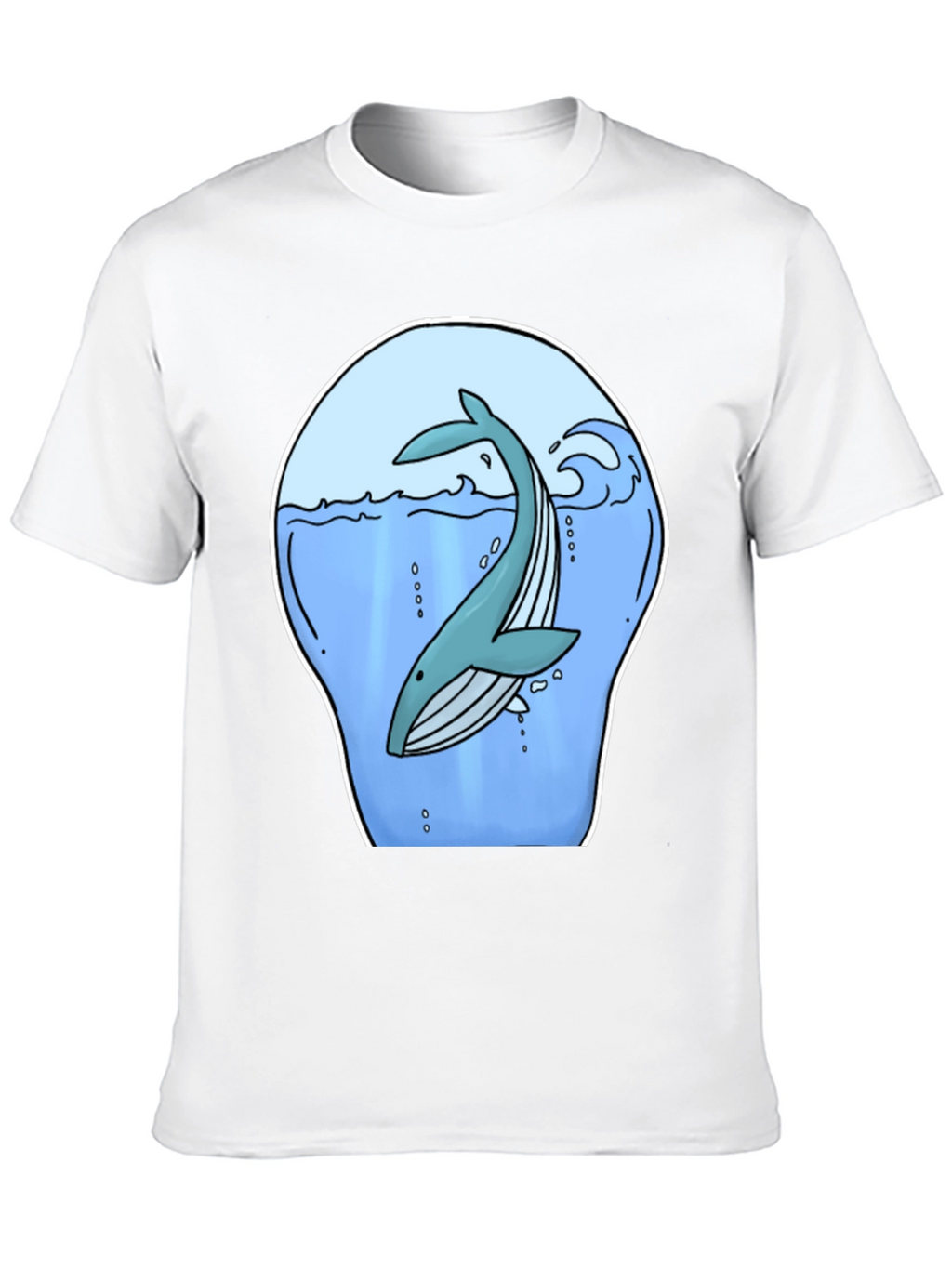 Whale Graphic Print Black T-Shirt