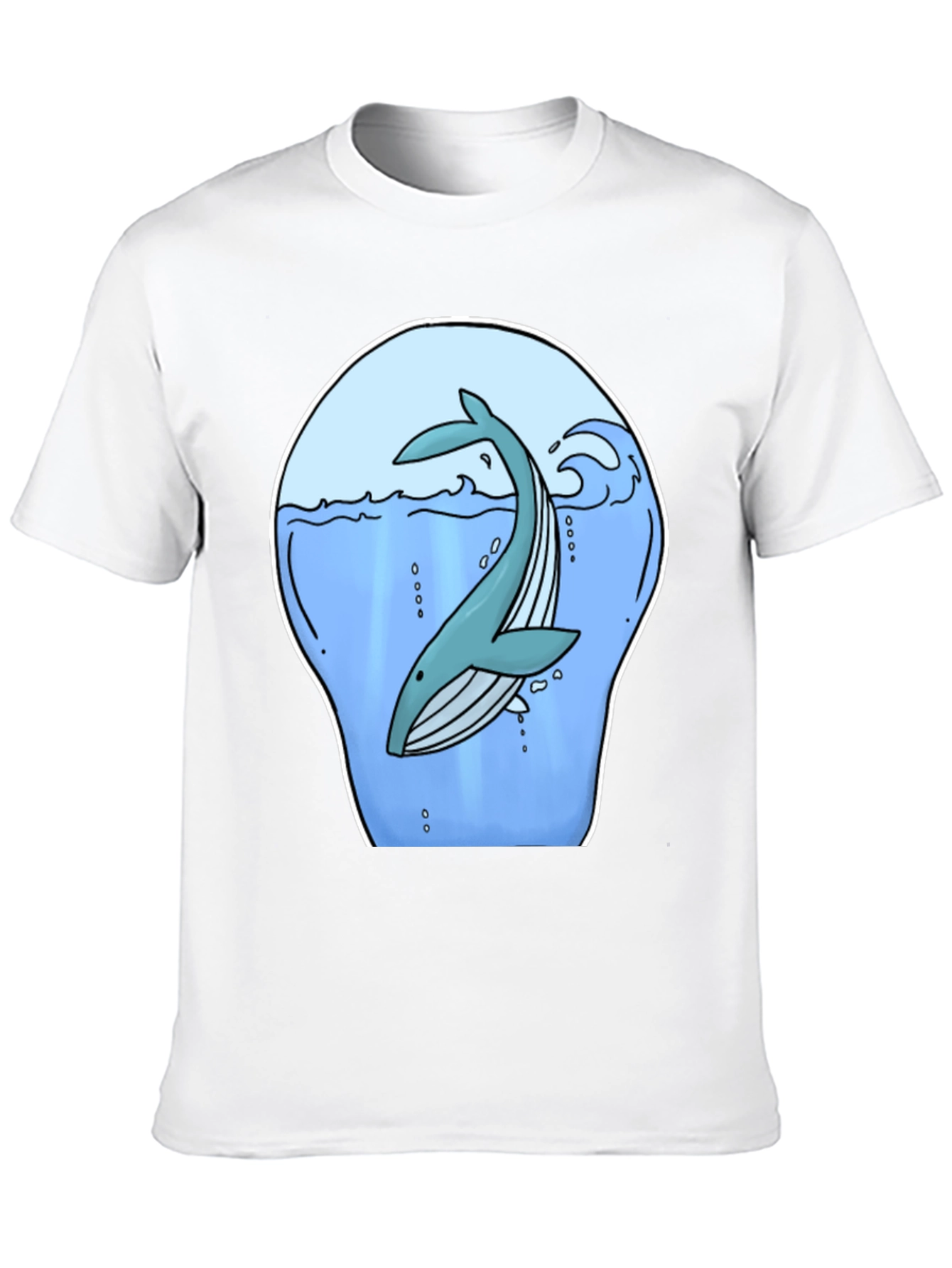 Whale Graphic Print Black T-Shirt