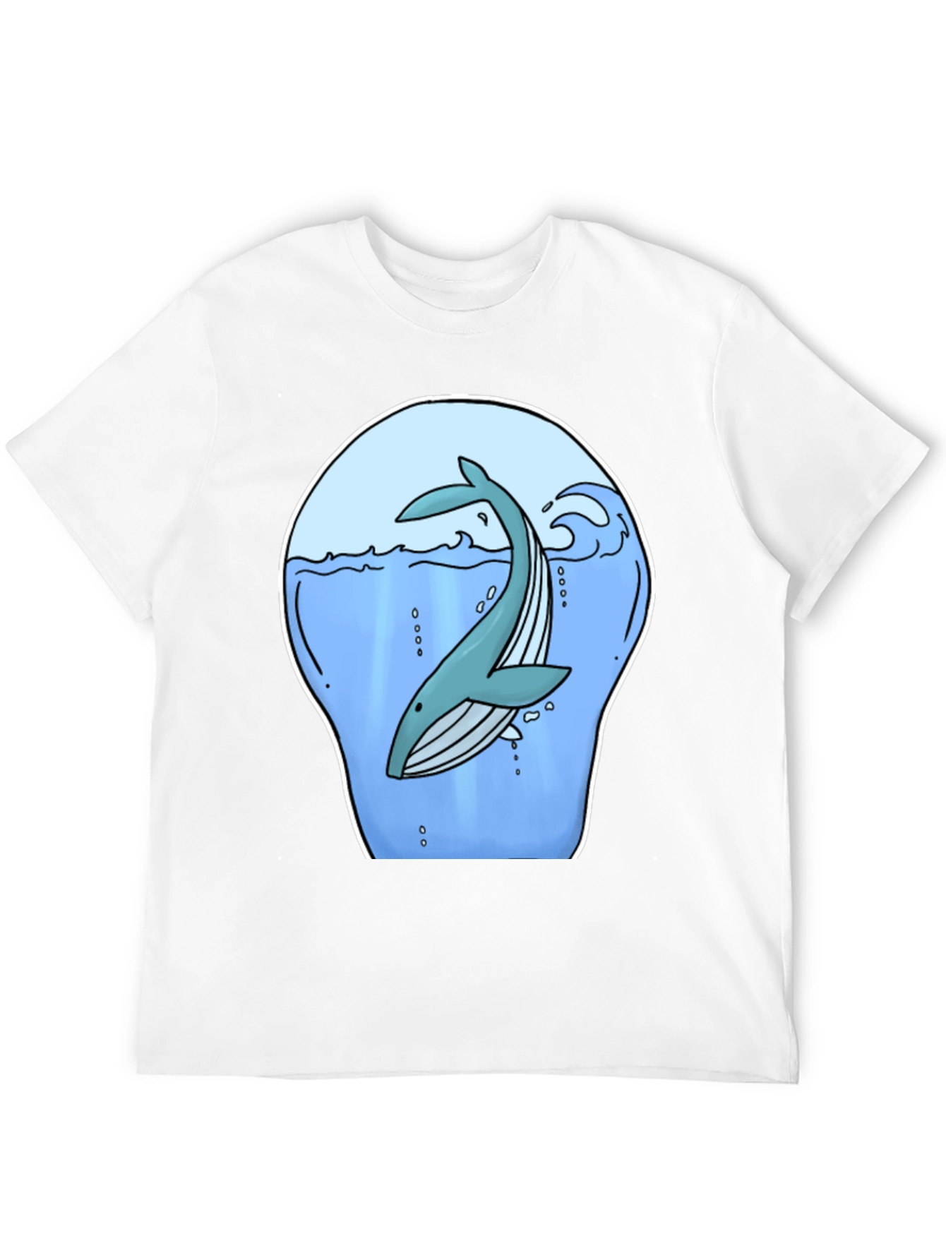 Whale Graphic Print Black T-Shirt