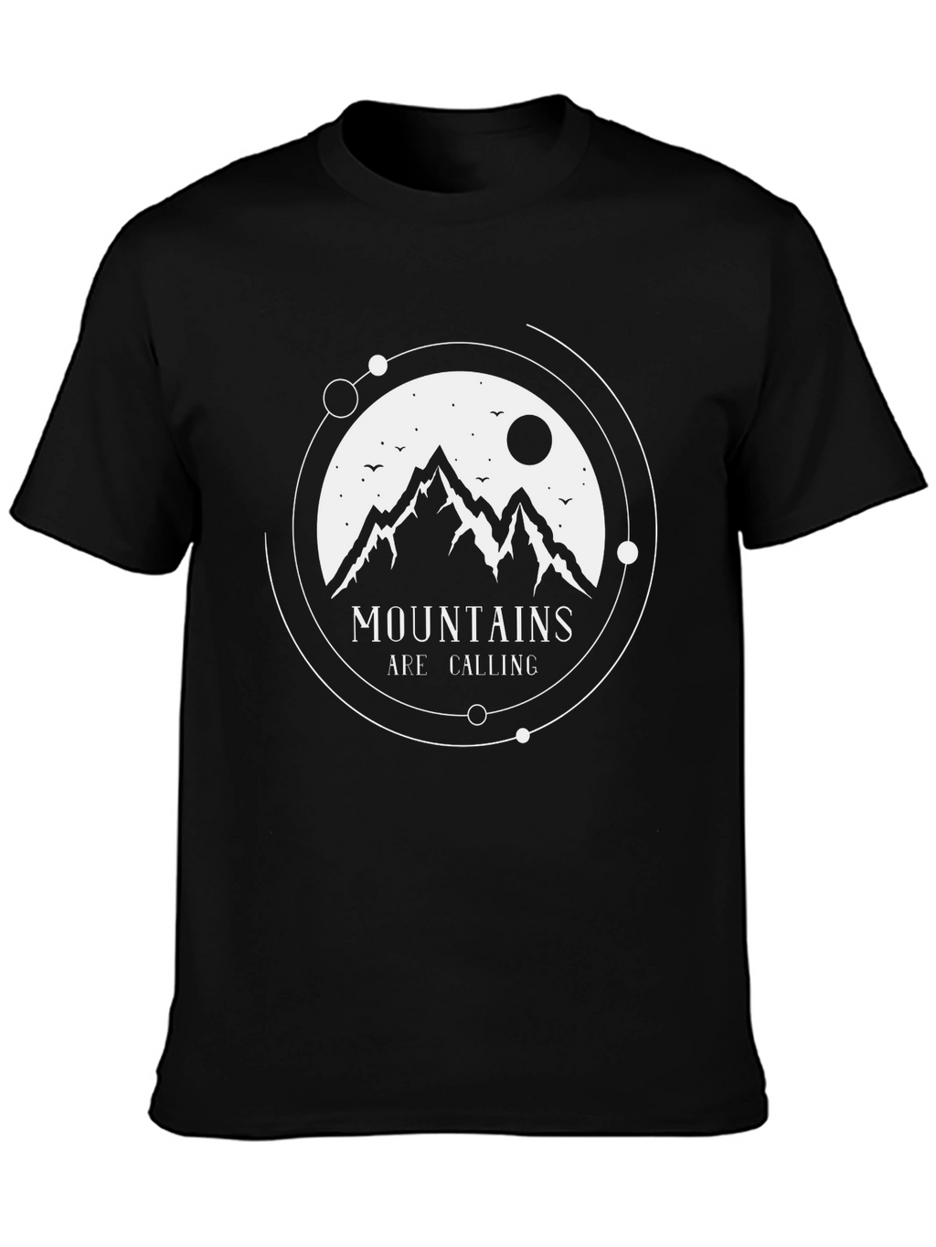 Mountains Are Calling Black Graphic Tee