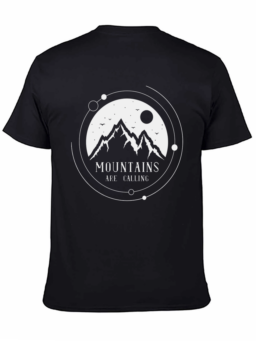 Mountains Are Calling Black Graphic Tee