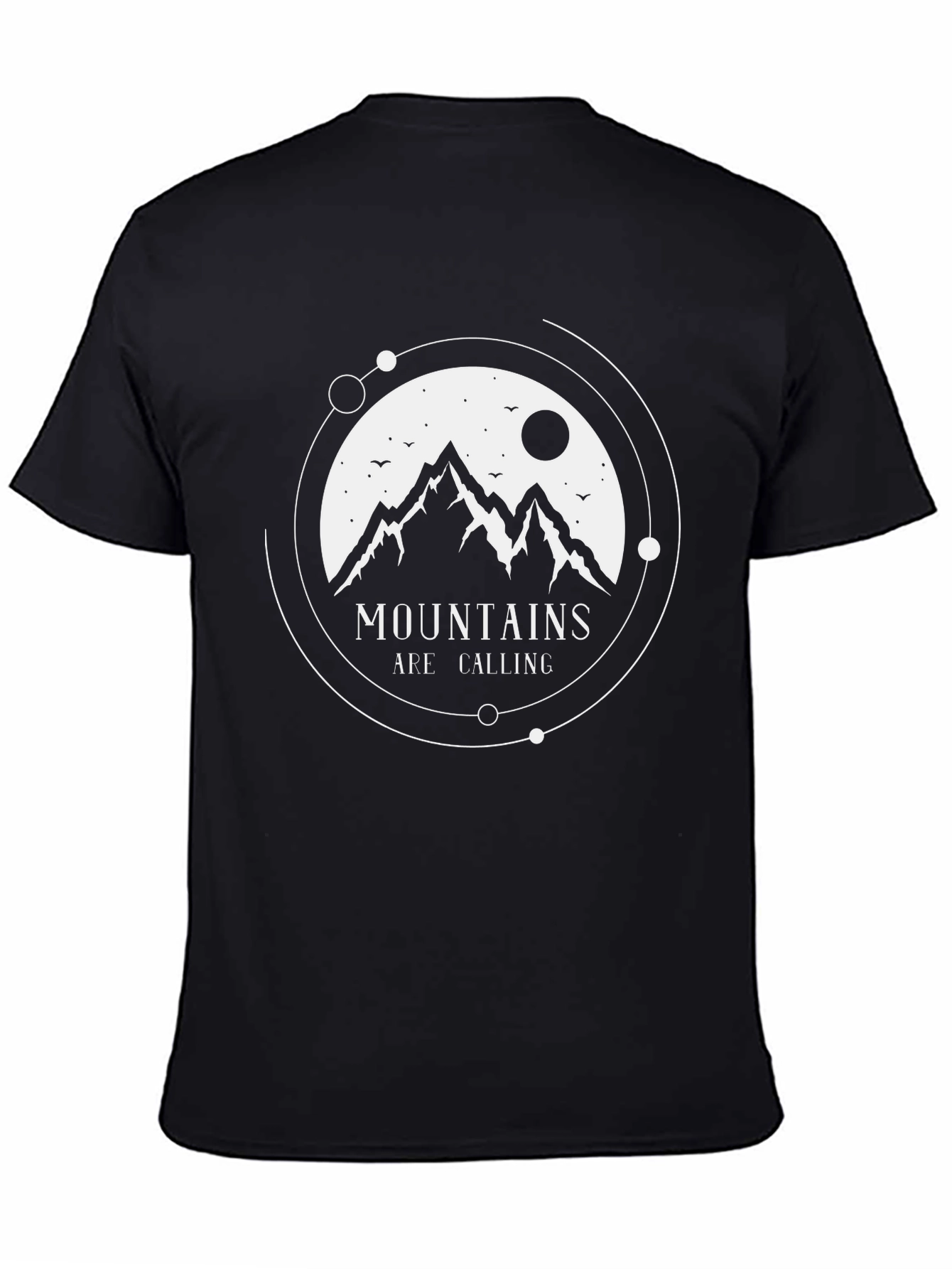 Mountains Are Calling Black Graphic Tee
