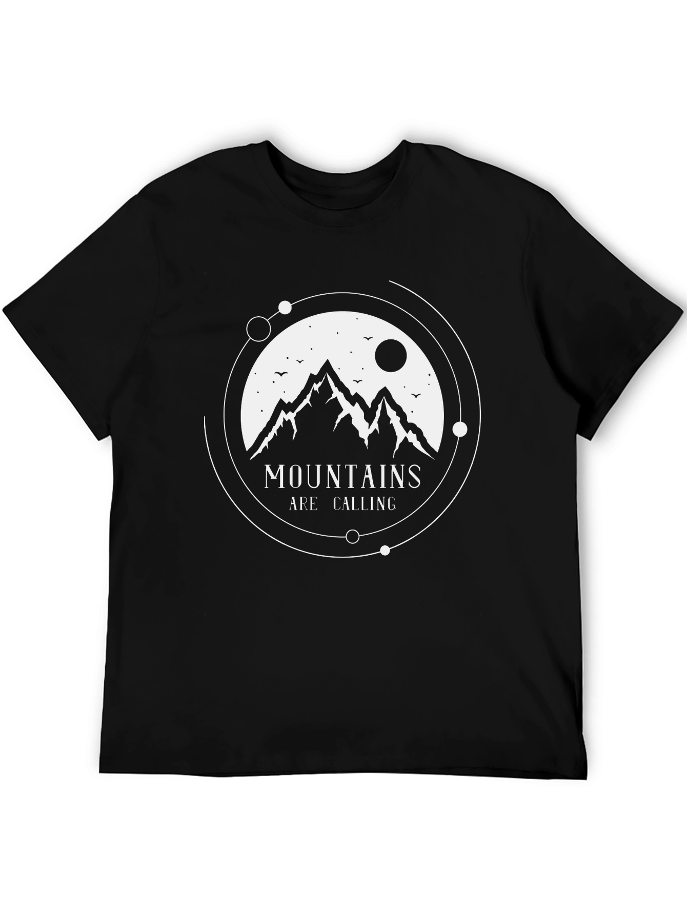 Mountains Are Calling Black Graphic Tee