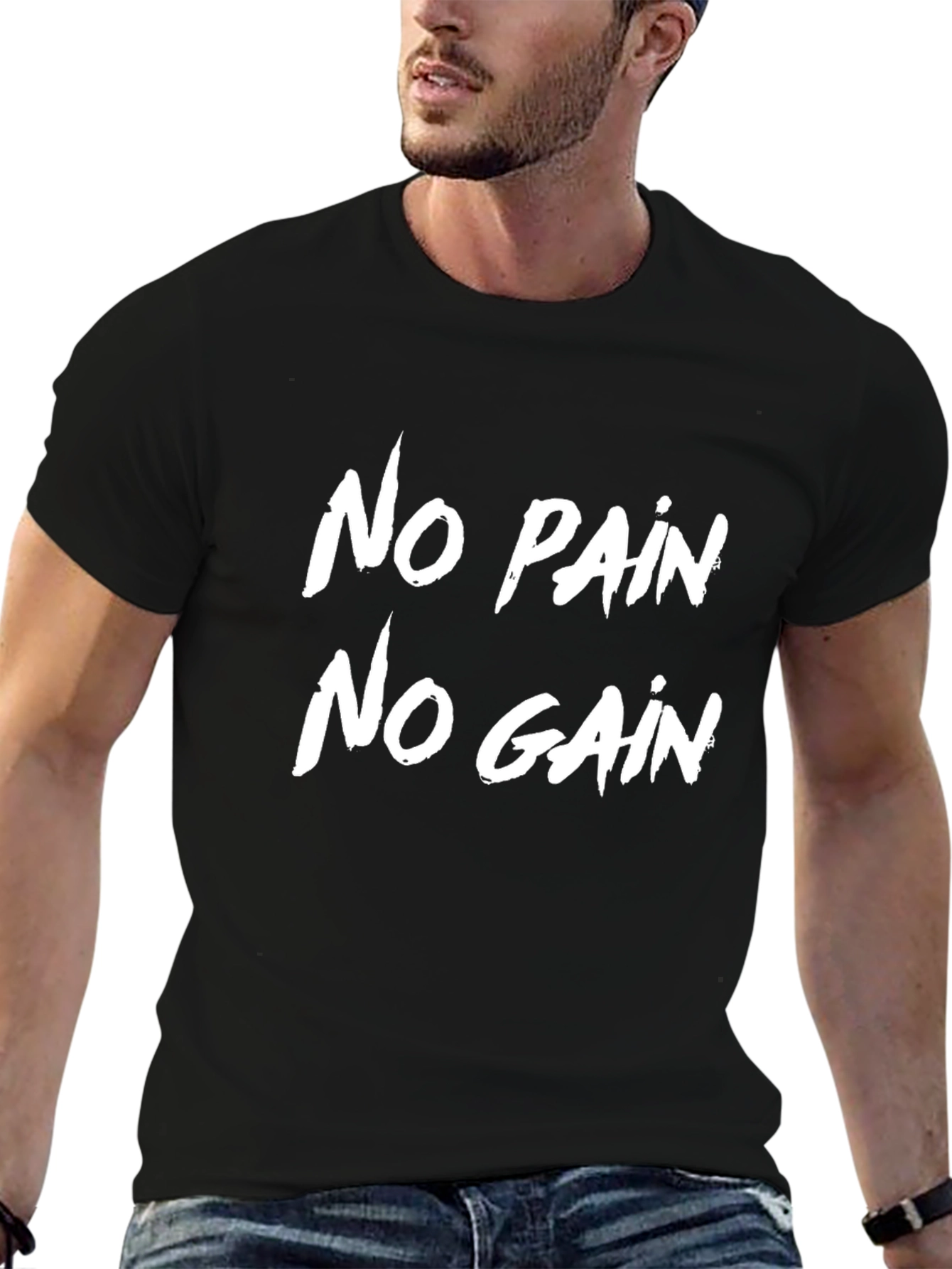 No Pain No Gain Graphic Tee - Black