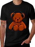 Pixel Teddy Bear T-Shirt - Music Lover Tee