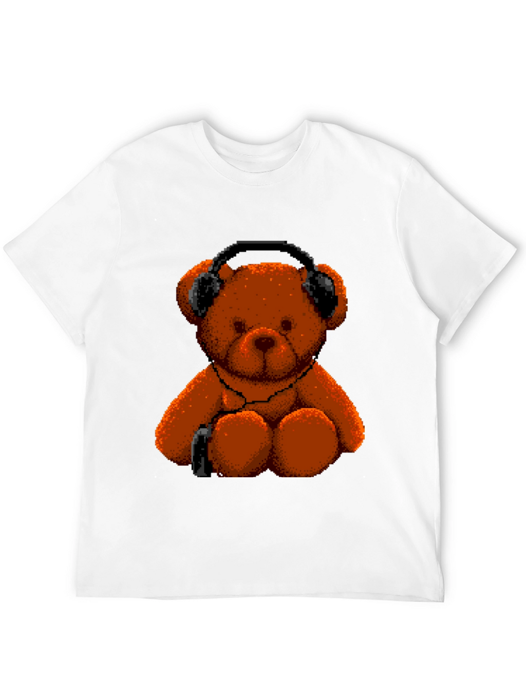 Pixel Teddy Bear T-Shirt - Music Lover Tee