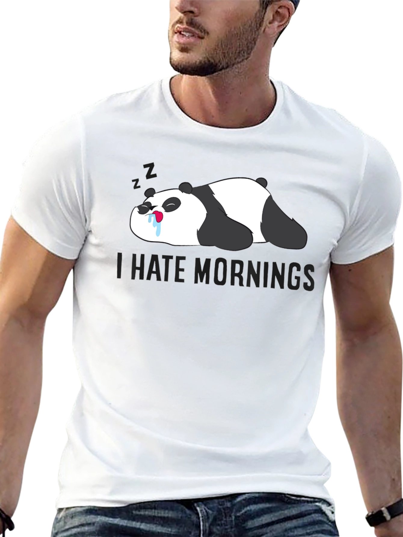 I Hate Mornings Panda Graphic Tee