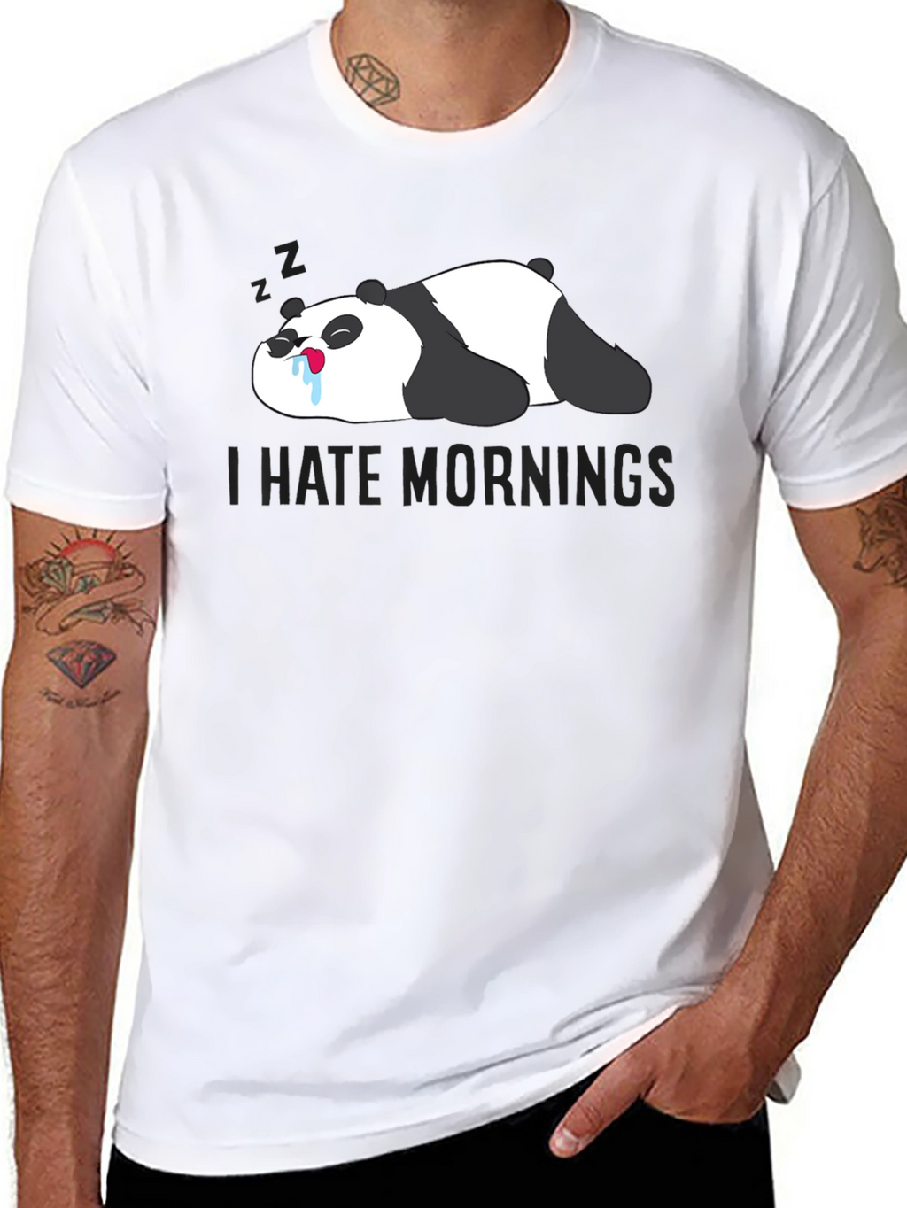 I Hate Mornings Panda Graphic Tee