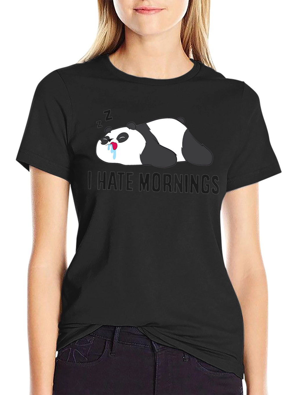 I Hate Mornings Panda Graphic Tee