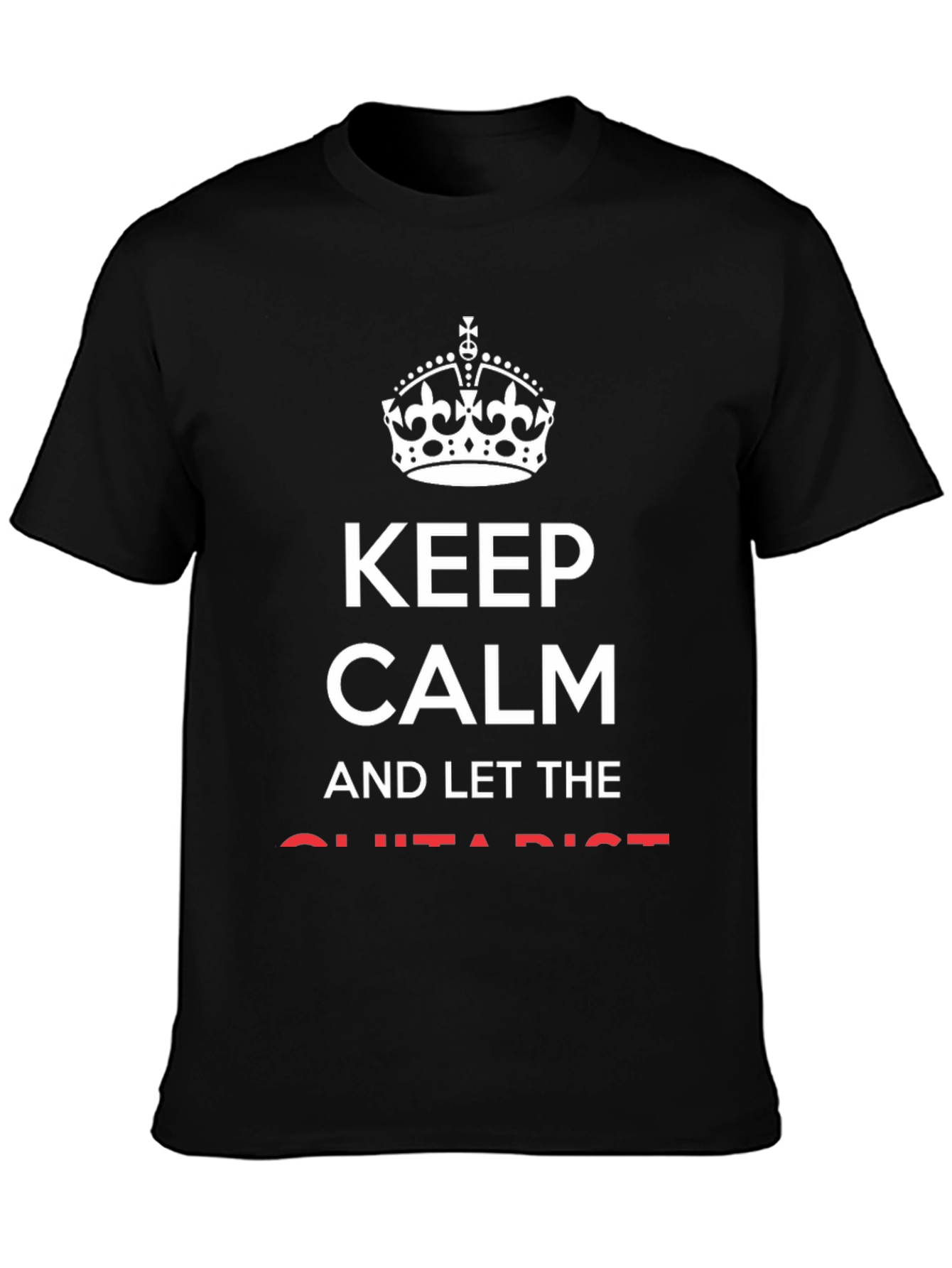 Keep Calm Guitarist Black Graphic Tee