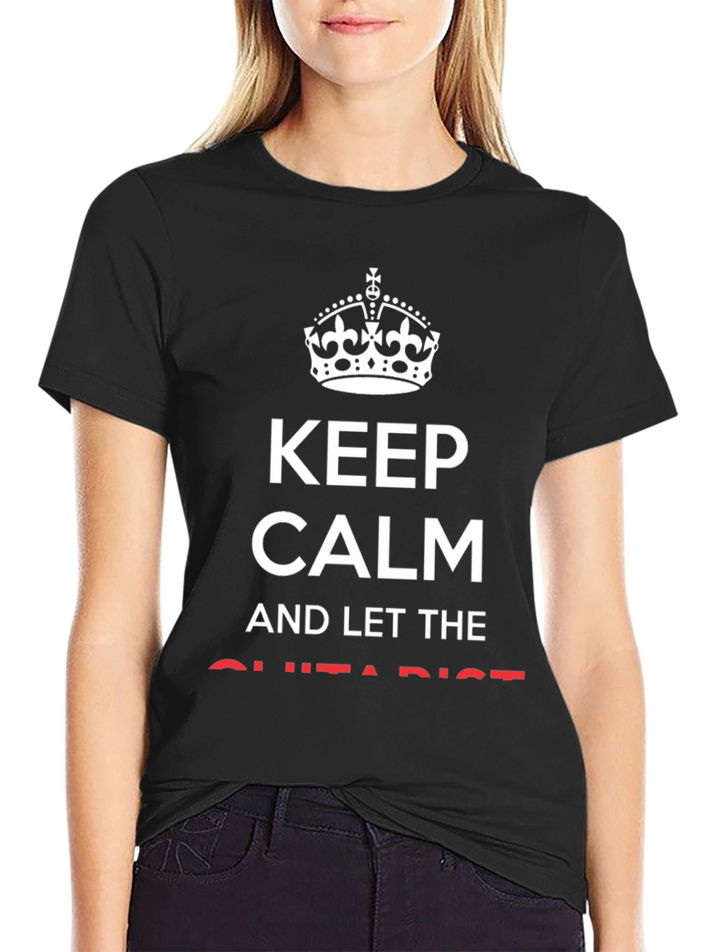 Keep Calm Guitarist Black Graphic Tee