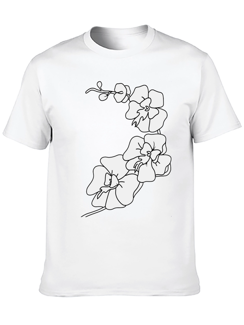Orchid Flower Print Tee - Casual Style