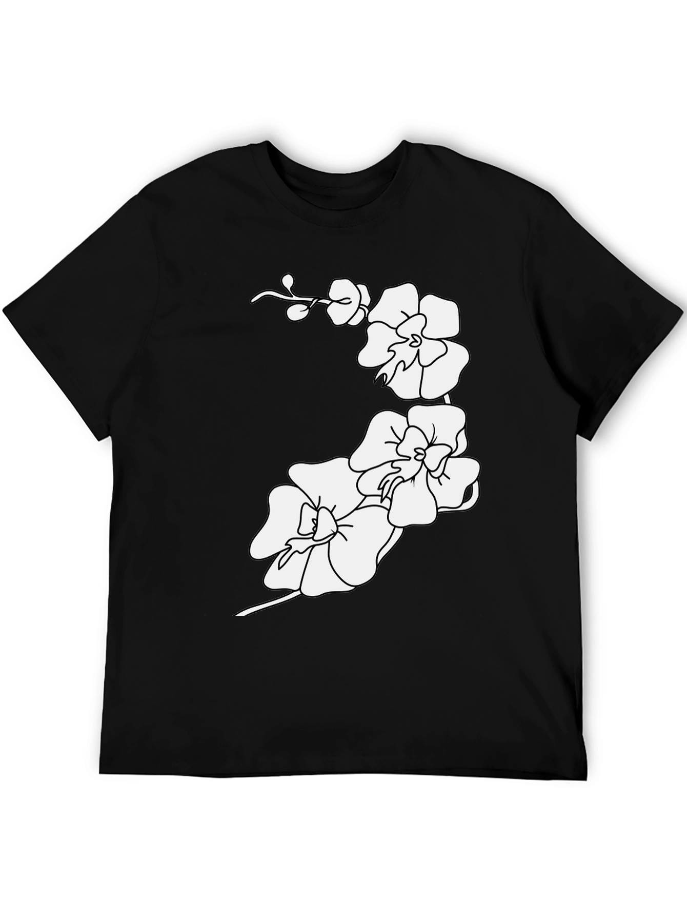 Orchid Flower Print Tee - Casual Style