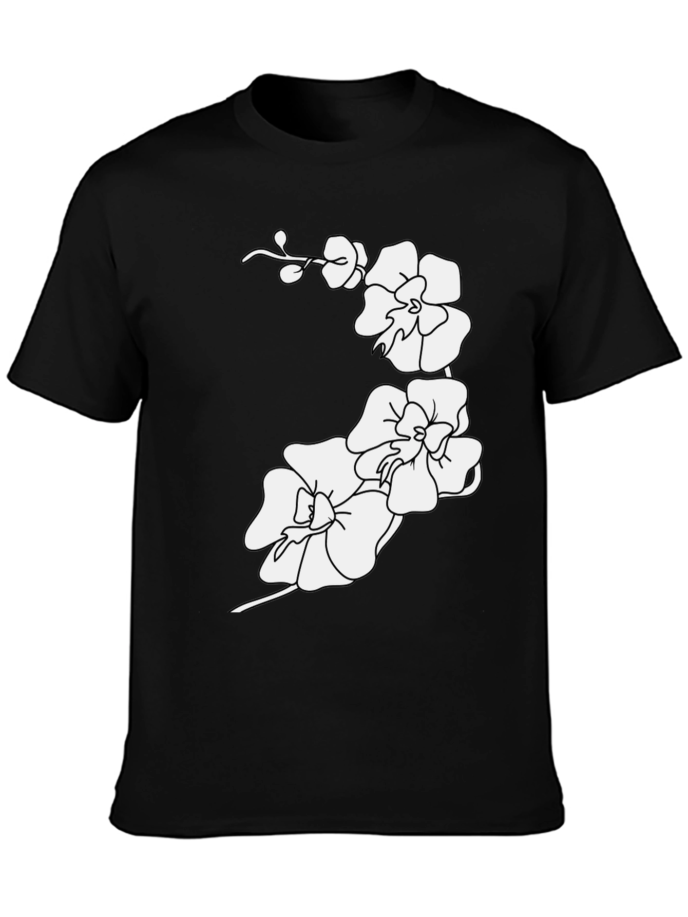 Orchid Flower Print Tee - Casual Style