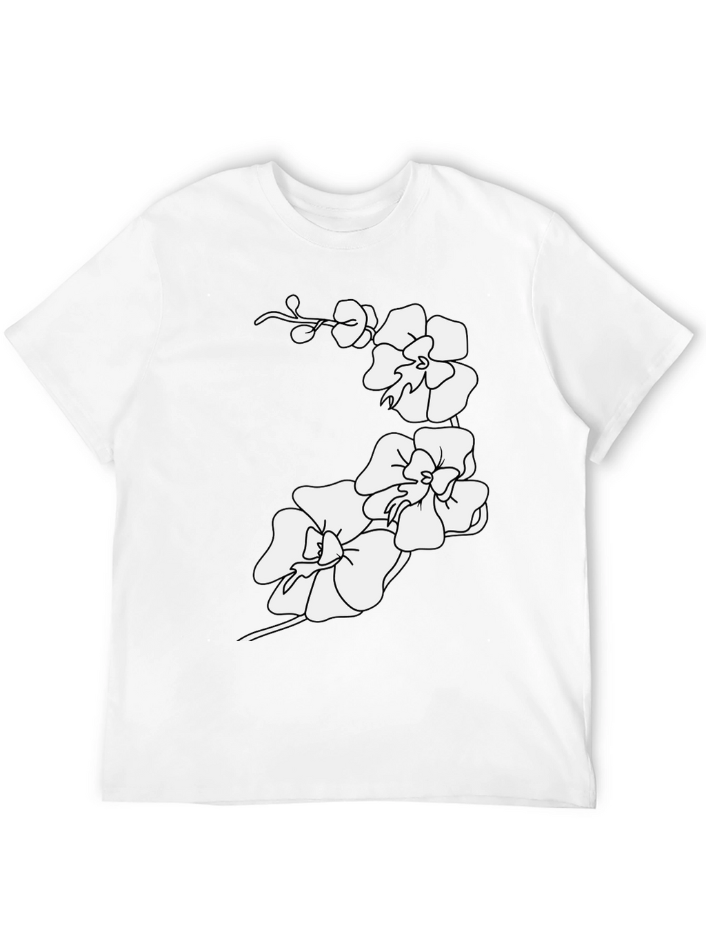 Orchid Flower Print Tee - Casual Style