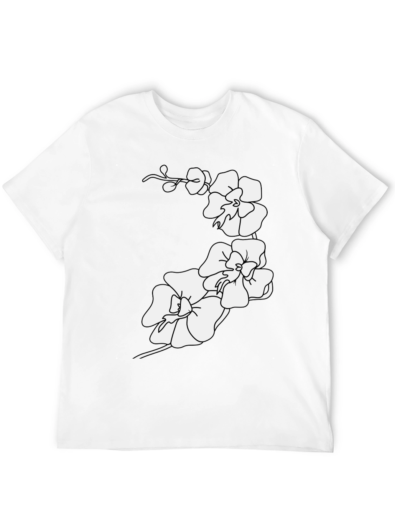 Orchid Flower Print Tee - Casual Style