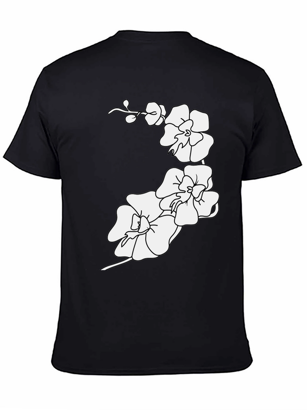 Orchid Flower Print Tee - Casual Style