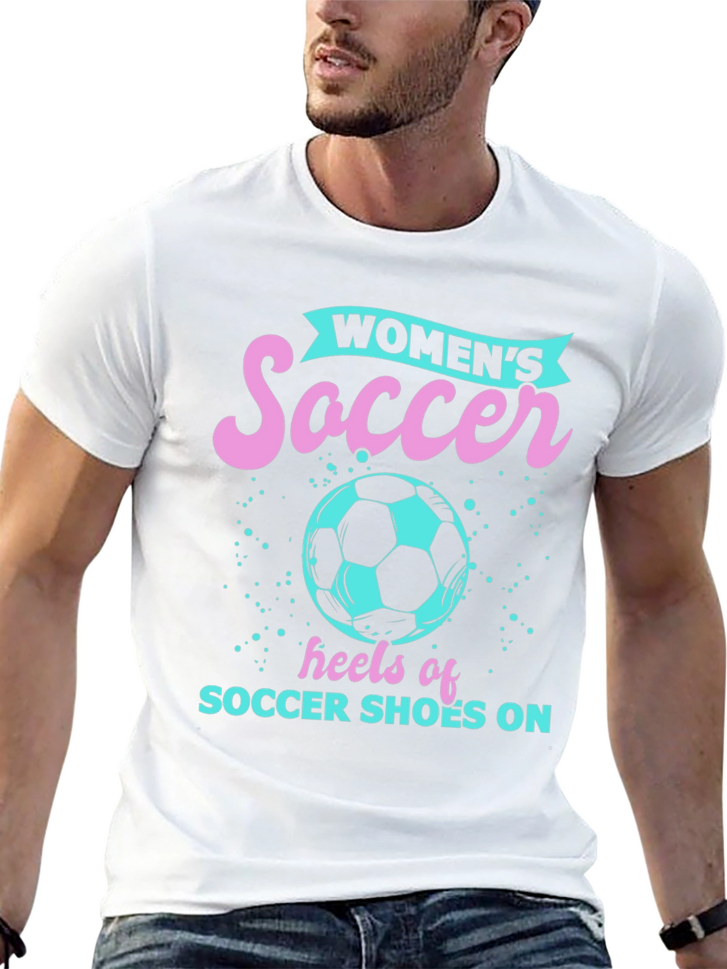 Womens Soccer Heels Graphic Tee