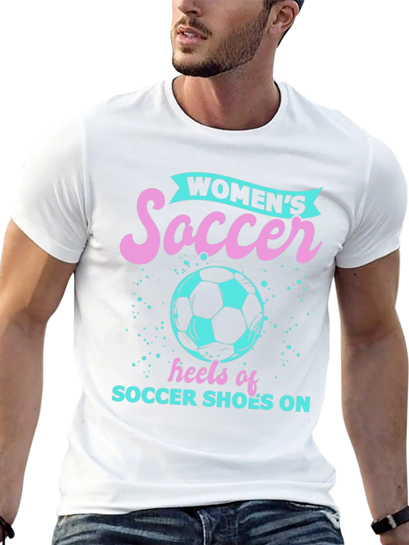 Womens Soccer Heels Graphic Tee