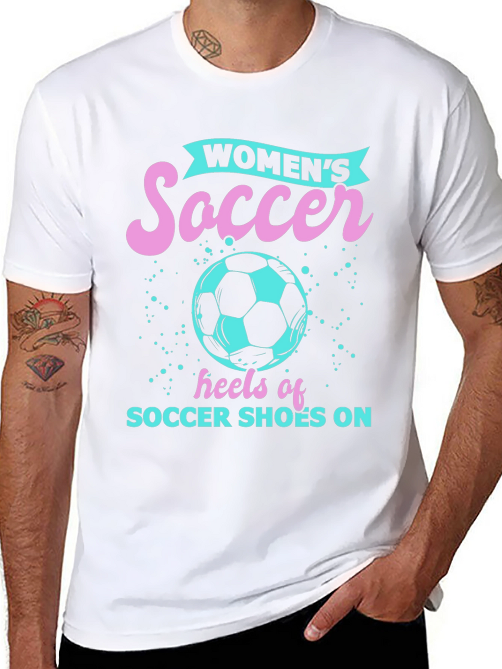 Womens Soccer Heels Graphic Tee