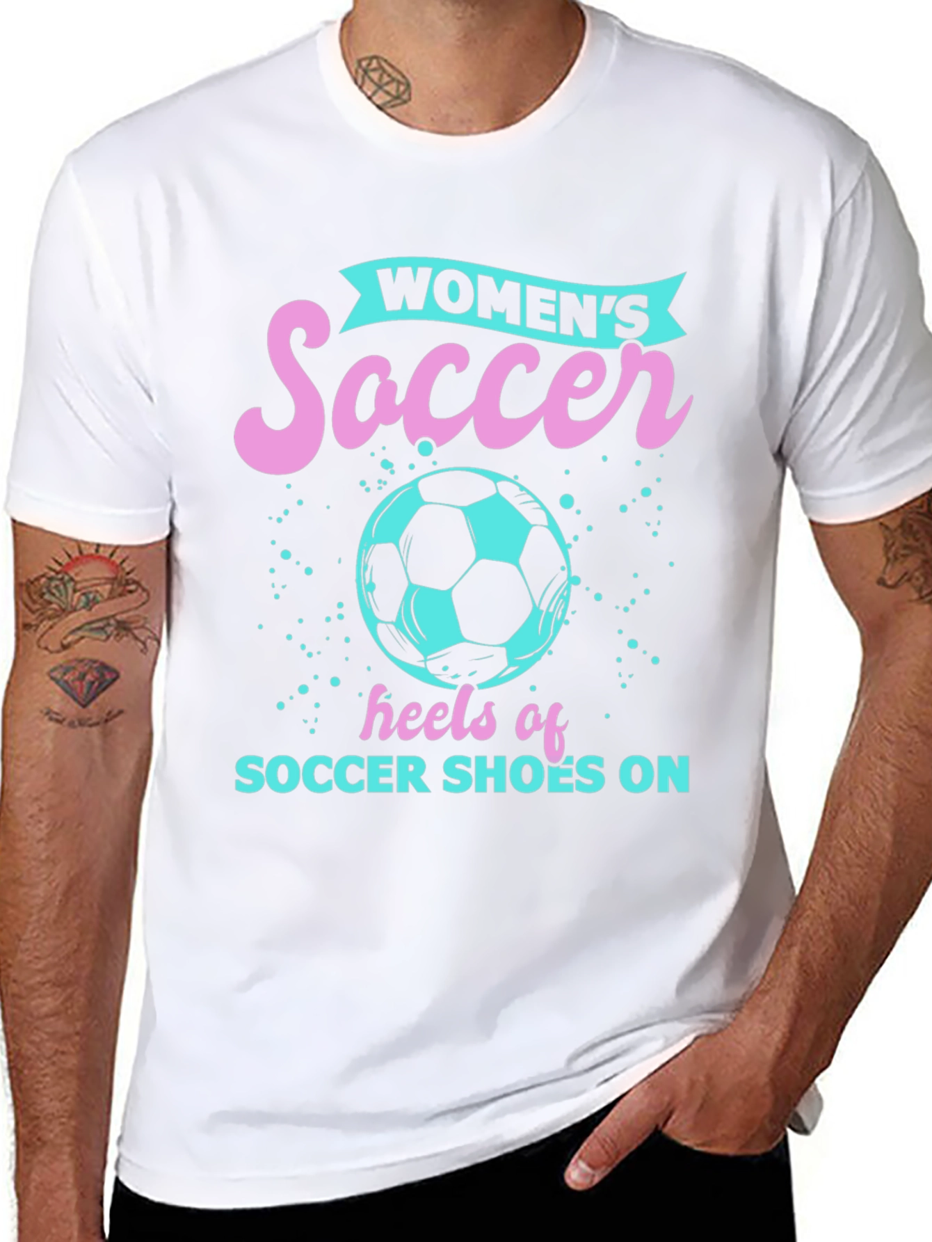Womens Soccer Heels Graphic Tee