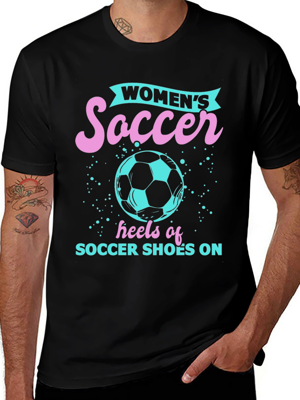Womens Soccer Heels Graphic Tee