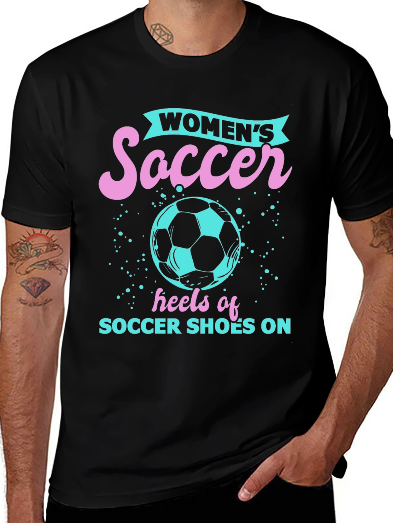 Womens Soccer Heels Graphic Tee