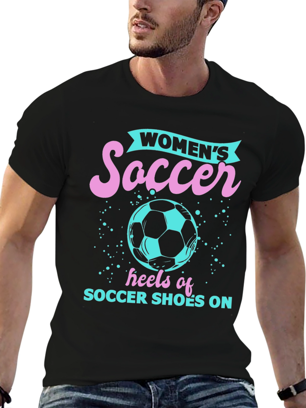 Womens Soccer Heels Graphic Tee
