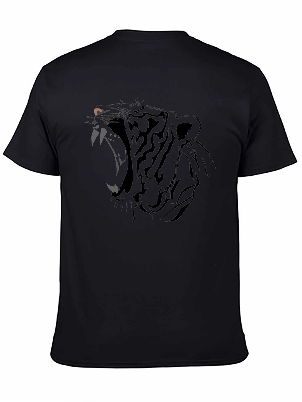 Mens Black Graphic Tee - Roaring Tiger Design