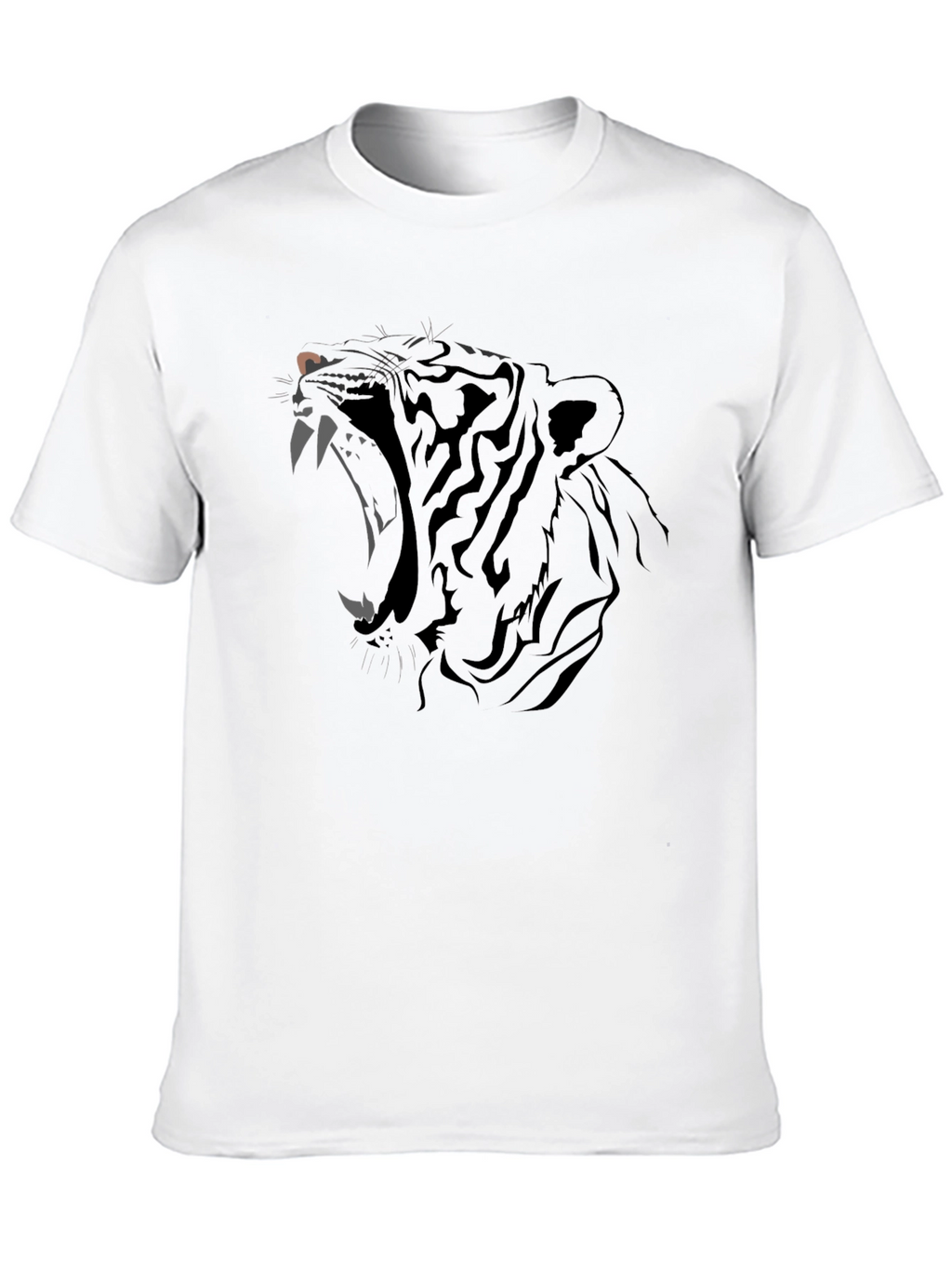 Mens Black Graphic Tee - Roaring Tiger Design