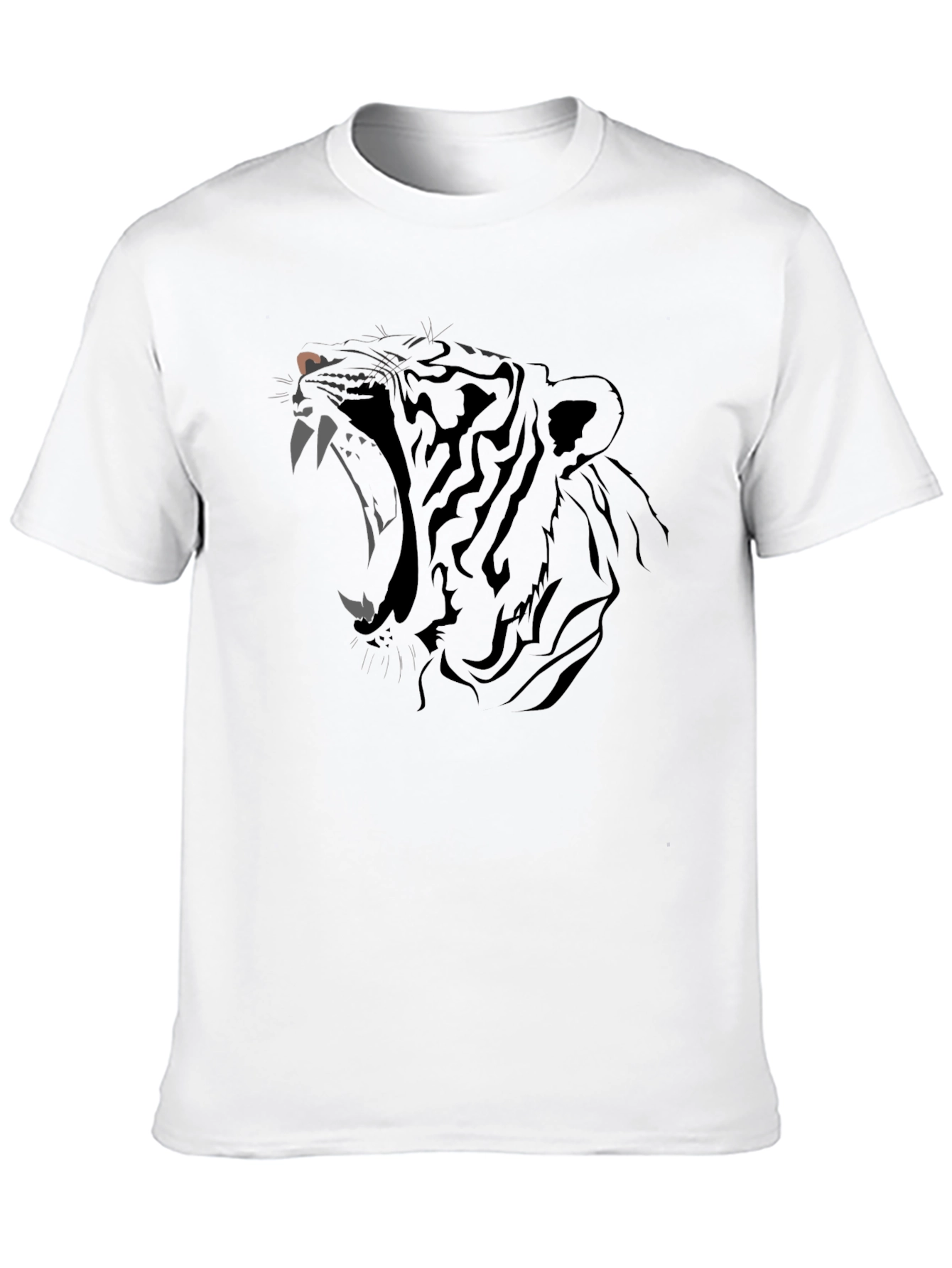 Mens Black Graphic Tee - Roaring Tiger Design