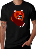 Cartoon Bear Graphic Black T-Shirt