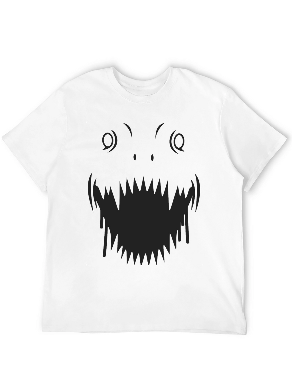 Monster Face Graphic Tee - Black Cotton T-Shirt