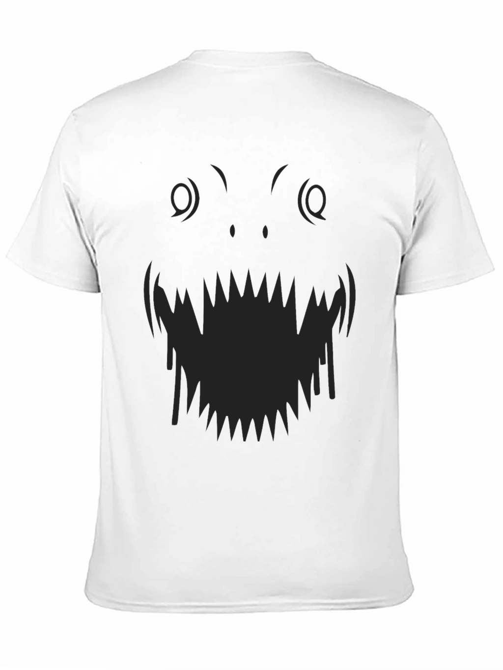 Monster Face Graphic Tee - Black Cotton T-Shirt