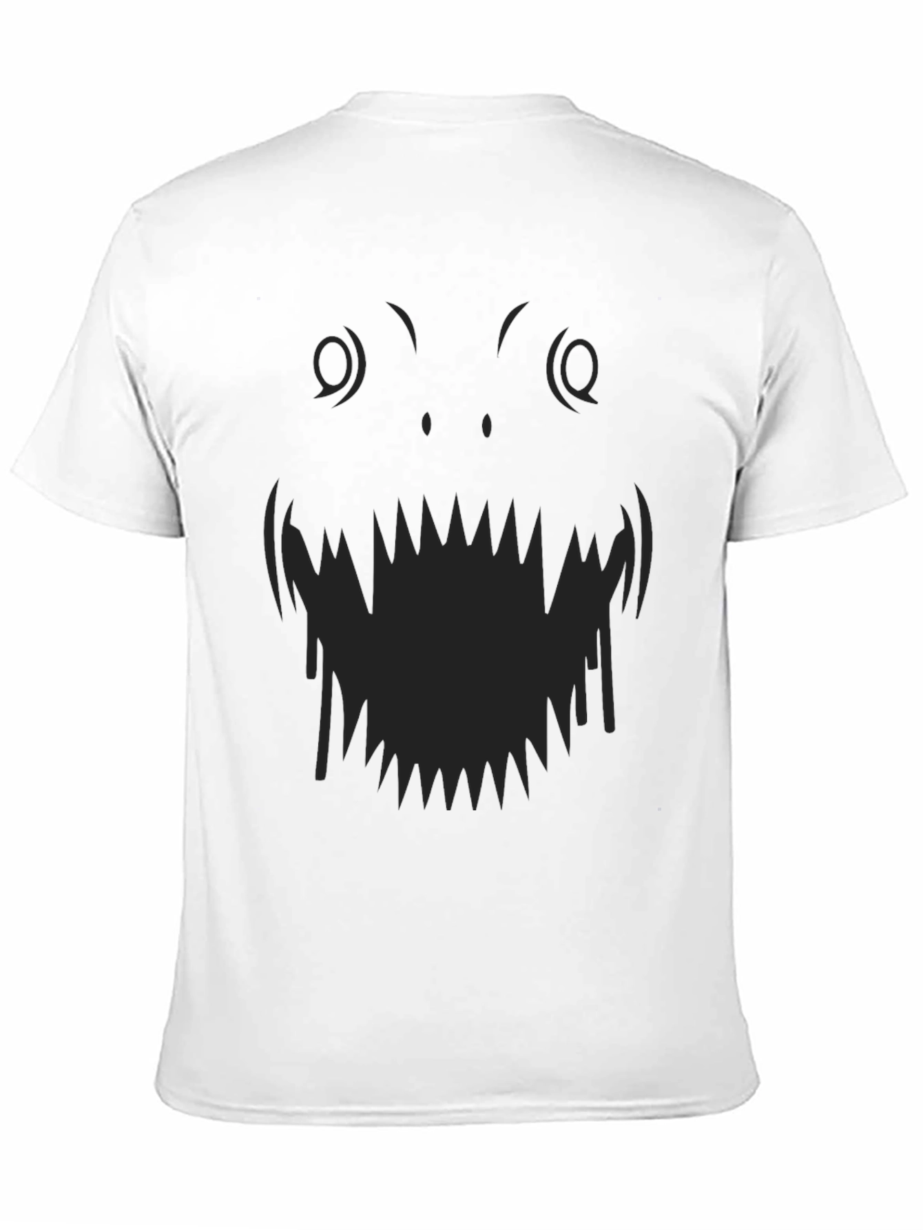 Monster Face Graphic Tee - Black Cotton T-Shirt